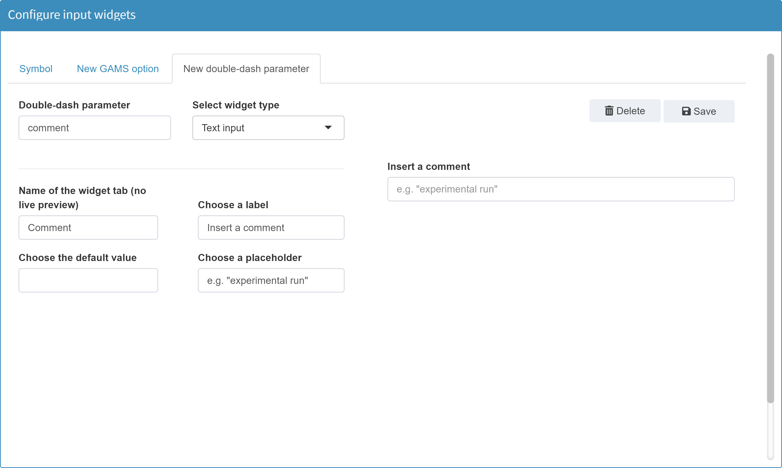 Text input configuration