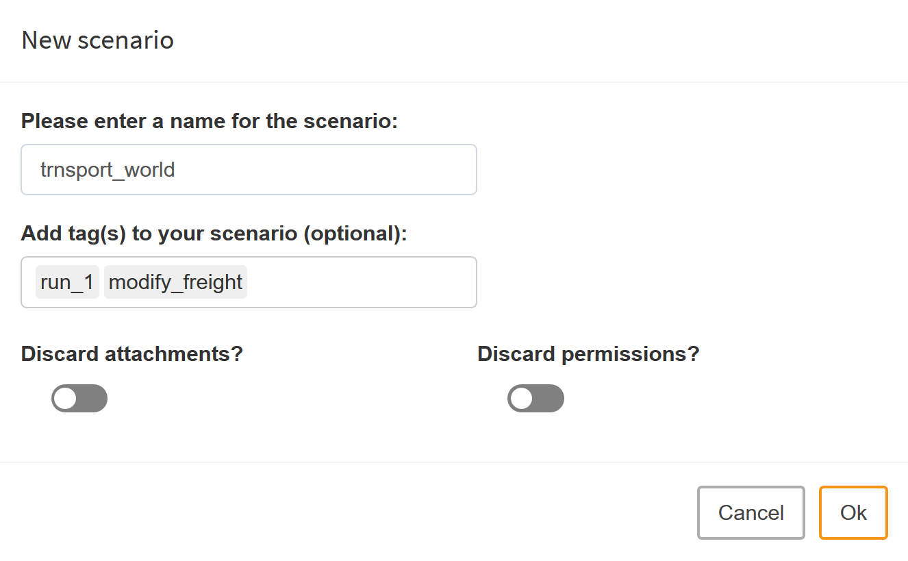 Save sandbox scenario in database