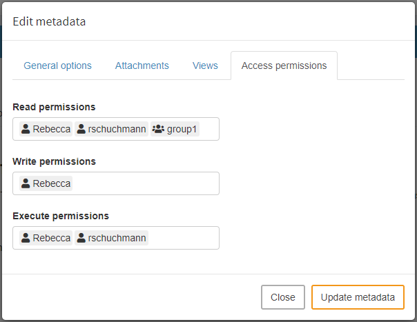 Access permissions